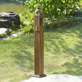 Outdoor Retro Post Faucet Freestanding Garden Hose Holder with Faucet & Spray Gun, Floor Mounted Water Tap for Irrigation Washing, Vertical Water Column Feature(Bronze Color,113cm/44.4in) by MDDKOP