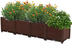 YSUEFIJO Raised Garden Bed Planter, Elevated Plastic Raised Garden Bed Planter Box, Planting Raised Container with Water Design & Drainage Holes, for Flower Vegetable Herbs by WELCOMETOYSUEFIJO