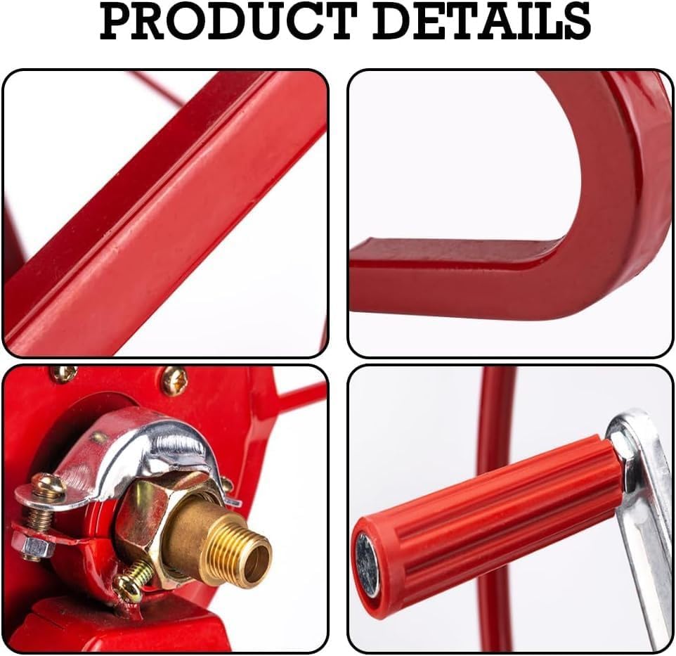 Metal Agricultural Hose Reel, Outdoor Garage Hose Reel Machine, Wall Mounted Hose Reel Cart, Handheld Garden Hose Reel, Easy Watering,Black - Image 6
