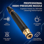 Sakerplus Hose Nozzle Pressure Washer Hose Attachment Pressure Washer Nozzle, Heavy Duty Adjustable Twist Jet Sweeper Nozzle, Adjustable Metal Garden Hose Nozzle for Driveway, Car, Yard (2) - Image 3