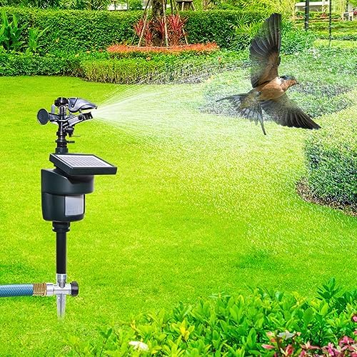 Lawn & Garden Solar Motion Sensor Sprinkler - 360 Adjustable, Green Metal, Modern Style - Repels Cats, Rabbits, Birds, Dogs - Image 6