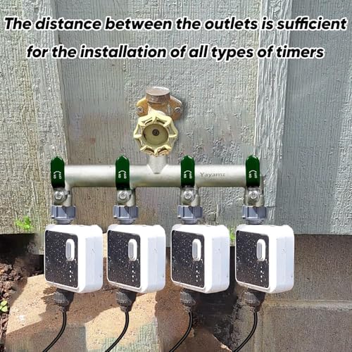 4 Way Garden Hose Splitter, 3/4" GHT Water Spigot Splitter(Green) - Image 4