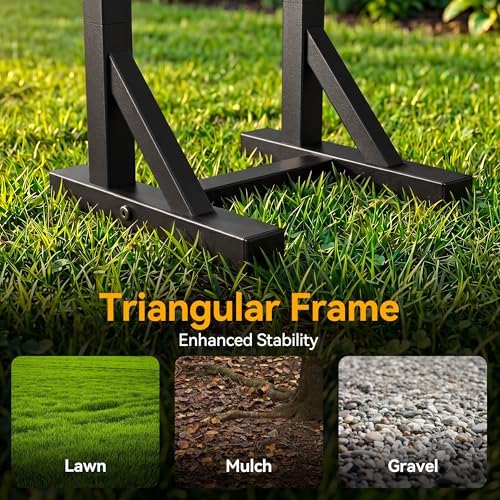 Garden Hose Holder Stand, Freestanding Metal Water Hose Storage Rack with Hooks for Outside Yard Lawn, Heavy Duty - Image 6