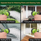 Ultimate Garden Hose Bundle: 100FT and 100FT Heavy-Duty Water Hose Set with Swivel Handle & 8 Function Nozzle for Versatile Watering Needs, Flexible, No Kink, Lightweight Metal Hoses - Image 5