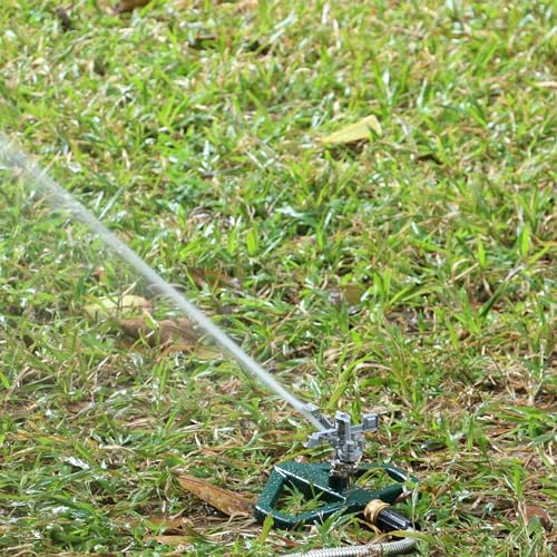 STYDDI Heavy Duty Impact Pulsating Sprinkler for Yard, All Metal Adjustable Rotating Circular Impulse Lawn Sprinkler for Medium to Large Areas, Lawn and Garden, Coverage up to 5,800 Sq. Ft - Image 6