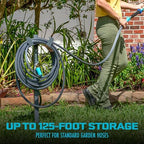 Aqua Joe SJ-SHSBB3LIH Garden Hose Stand with Brass Faucet and 3 ft Lead in Hose, Gray - Image 5