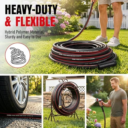 Heavy Duty Garden Hose 75ft, NON-EXPANDABLE Flexible Water Hose, Kink Resistant Lightweight Hybrid Hose, Leakproof Hose Male to Female Fittings - Image 7