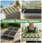 RooTrimmer 1020 Nursery Pot Trays 5 Pack, Transparent Plastic Flat Seed Starter Tray, Durable Square Seedling Starting Tray for Holding and Carrying Plant Pots (Clear) - Image 6