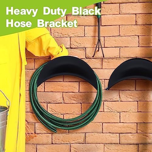 Thyle 6 Pcs Heavy Duty Wall Mount Garden Hose Holder, Metal Water Hose Rack with Screws Black Rustproof Storage Organizer for Outside Yard Lawn Garage - Image 4