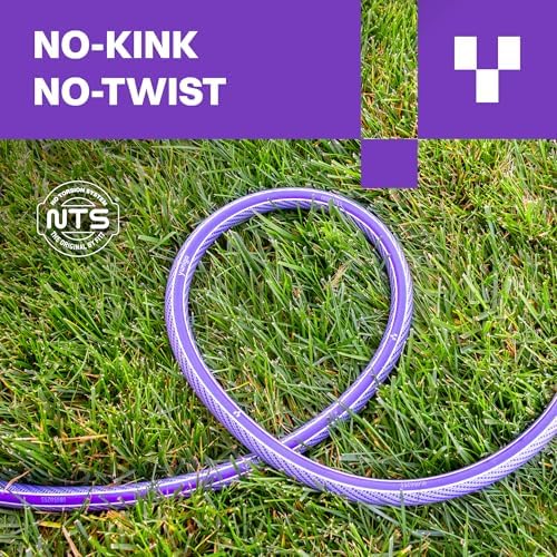 ESSENCE 5/8" 100ft Hybrid Purple Garden Hose – No-Kink Abrasion-Resistant with Durable Aluminum Fittings & Spray Nozzle, Ideal for Intensive Home & Garden Watering - Image 5