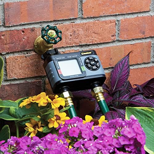 Melnor 65166AMZ HydroLogic Digital Hose Timer, 2-Zone Programmable Watering Timer, Quick Connect Bundle, Black, Grey - Image 3