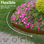 Landscape Edging 4 Inch Tall 60FT with 75Pcs Metal Spikes, Plastic Garden Edging Border Landscape Edging Border Lawn Edging for Landscaping, Flower Bed, Yard(Brown) - Image 5