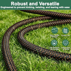 100FT Flexible Garden Hose & 10Modes Nozzle,Lightweight Water Hose,Kink-Free,All-Weather 3/4 in. Hose for RV,Boat,Car Wash,Garden,Yard,Camper,Outdoor NoneExpand (100Ft,Orange-Black) - Image 2