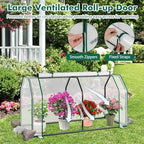 Happygrill Portable Mini Greenhouse with Roll-up Zipper Door & PE Cover - Image 7