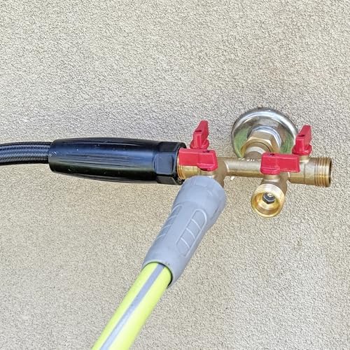 HQMPC Hose Splitter – Heavy-Duty Brass Garden Faucet Connector Garden Hose Splitter 4 Way 3/4" GHT Thread Red Handle - Image 6