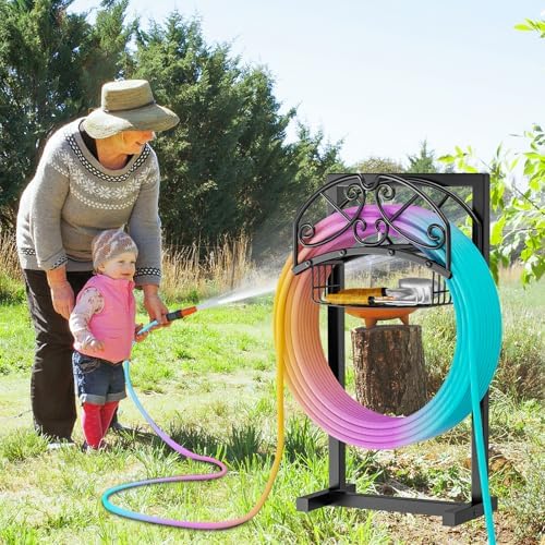 Garden Hose Holder with Storage Basket,Heavy Duty 4 Spikes,Line - Image 5