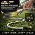 304 Stainless Steel Garden Hose 100 ft with 10-Function Spray Nozzle - Heavy Duty Metal Water Hose, Flexible & Kink Free Outdoor Hose, Dog Bite Proof Yard Hose for Outside, RV, Car Washing - Image 3