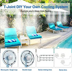 Misters for Outside Patio, 50FT Misting Hose + Tee-Connector 10PCS.Outdoor Water Mister Cooling System, Backyard Mist Hose Kit for Garden,Greenhouse,Fan,Deck,Umbrella,Canopy,Porch.Trampoline Sprinkler - Image 5