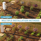 LP 240FT Drip Irrigation System Kit, Garden Watering Misting System - 40FT 1/2" Main Tube & 200FT 1/4" Distribution Tubing - Adjustable Nozzles & Sprinklers for Garden Greenhouse, Lawn, Potted Plants - Image 6