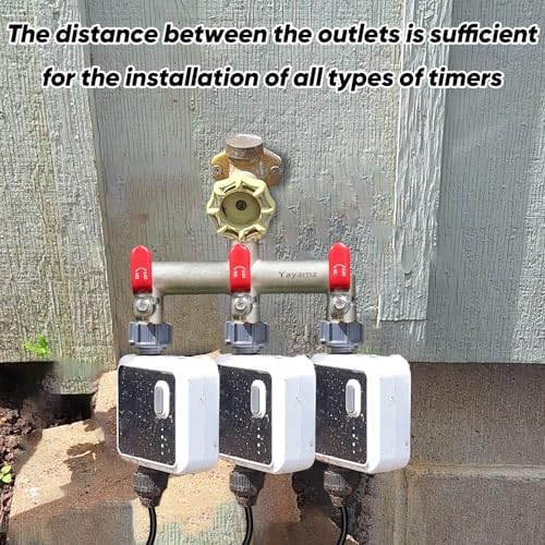 3 Way Garden Hose Splitter,3/4" GHT Water Spigot Splitter (Red) - Image 4