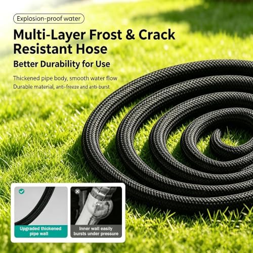 Portable Water Hose Reel, 15M Flexible Garden Hose with Multi-Pattern Spray Nozzle, Lightweight Handheld Hose Reel for Garden Watering, Car Washing, Patio & Pet Cleaning - Image 7