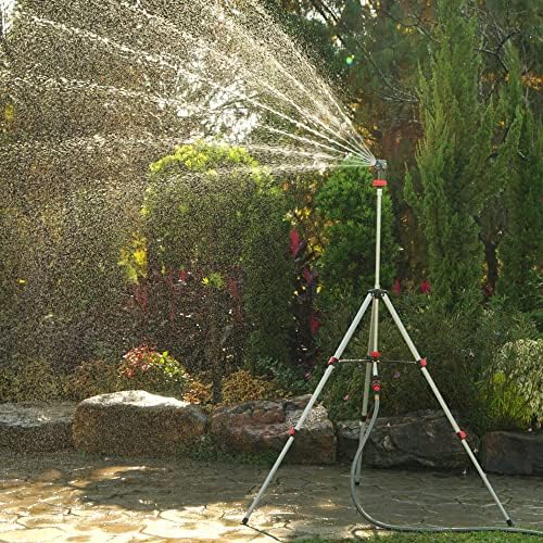 Eden 94152 PRO Heavy Weight Telescoping Tripod (5.37 lbs) Multi-Pattern Turbo Gear Drive Sprinkler, w/Quick Connect Starter Kit, 360 Degree Coverage - Image 2