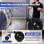 FIXFANS High Pressure Washer Hose Reel for Water/Air/Oil, Pressure Washer Gun Holder - Image 5