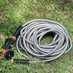 Besiter Garden Hose 50FT Stainless Steel Water Hose with 10 Functions Adjustable Spray Nozzle, Heavy-Duty Metal Garden Hose Flexible Durable No-Tangle & Kink Leak Dog Proof Hose for Yard Lawn(Orange) - Image 6