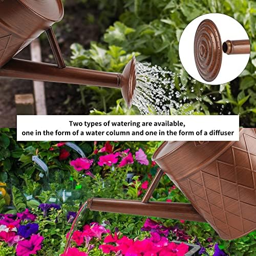 1.75 Gallon Outdoor Metal Watering Can for Garden Plants,Copper Color Watering Can with Removable Spray Spout, Ideal for Outdoor Use (Copper) - Image 4