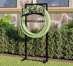 Freestanding Garden Hose Organizer with Black Powder-Coated Finish - Heavy-Duty Detachable Hose Stand Holds 150FT Hose, Includes Storage Basket & Assembly Tools for Outdoor Use by Calidola
