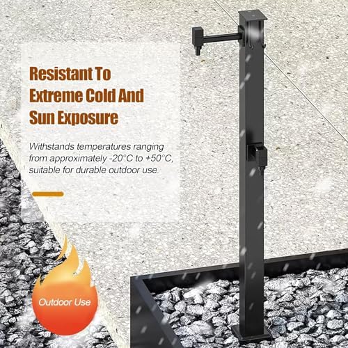 304 Stainless Steel Outdoor Vertical Square Garden Water Column, Freestanding Hose Stand Outdoor Antifreeze Faucet Hydrant for Irrigation and Washing(96cm/37.8in) - Image 4