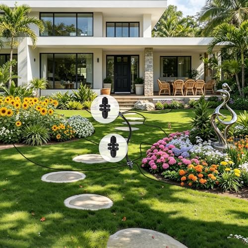 40FT 1/2 Inch Drip Irrigation Tubing Extension Hose, Main Line Watering Tube for Expanding Garden Irrigation Systems with 2pcs 6-Way Quick Connector - Image 7
