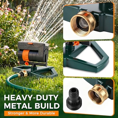 4 Way Adjustable Mini Turbo Oscillating Lawn Sprinkler(Weighted Base) - Image 6