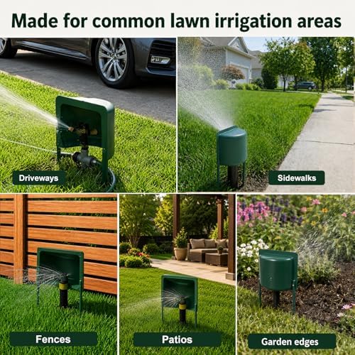 6 Pcs Sprinkler Splash Guard Green 10.62" Stakes Overspray Shield - Image 5