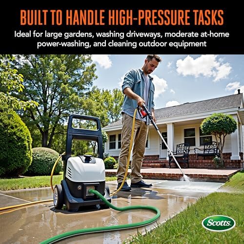 Scotts 50 ft. Heavy Duty Garden Hose – 5/8 in. Diameter, 4-Ply, 400 PSI High-Pressure, Easy-to-Coil Water Hose with Crush-Resistant Couplings and Twist-Resistant Collar for Lawn and Garden - Image 3