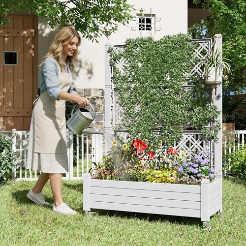 Fancyango Raised Garden Bed with Wheels 61.2" H -Ashen - Image 3