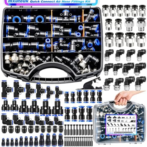mxuteuk 100PCS Quick Connect Air Hose Fittings,Quick Release Pneumatic Kit by mxuteuk