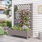 Fancyango Raised Garden Bed with Wheels 61.2" H -Medium Gray - Image 5