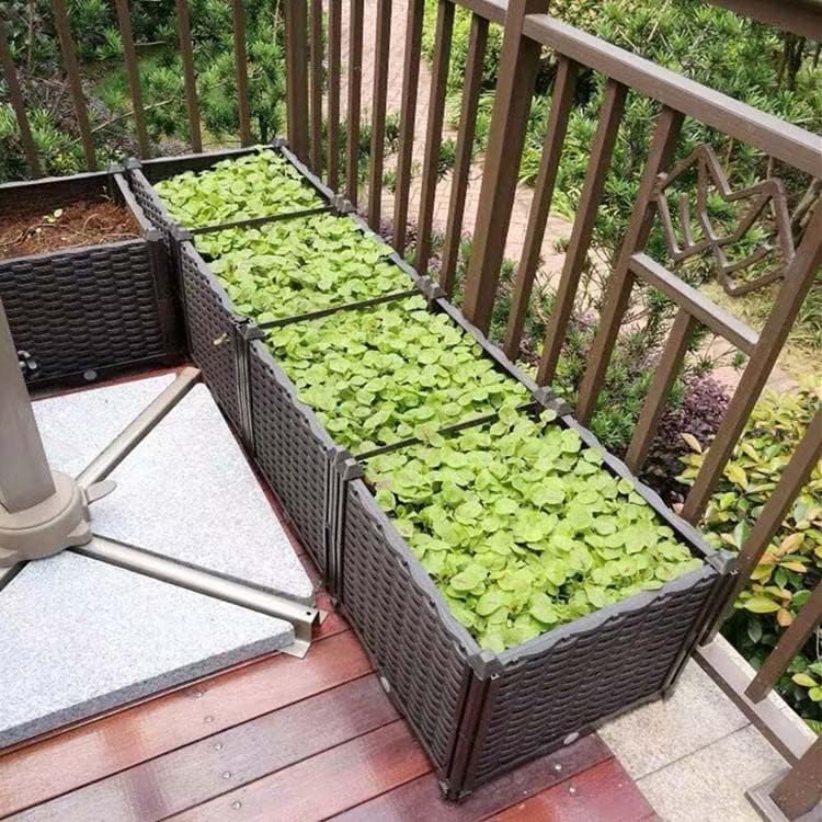YSUEFIJO Outdoor Raised Garden Bed, Raised Garden Bed Kit Plastic, Planter Box Indoor Rectangular, Planter Raised Beds for Vegetables, for Flowers, Herbs, Fruits - Image 2