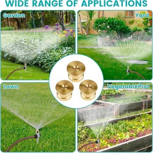 3 Set Metal Lawn Sprinklers for Yard, 360° Coverage Water Sprinklers, Adjustable Brass Nozzle with Aluminum Alloy Spike Base, for Yards Garden Vegetable Lawn Irrigation ﻿ - Image 7