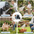 Retractable Garden Hose Reel 100FT - 1/2" Mesh PVC, 10-design Nozzle, Wall Mounted, Auto Slow Retraction & Adjustable Length - Ideal for Outdoor, Patio, Farm Watering - Image 5