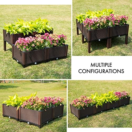 D'vine Dev Raised Beds - Elevated Garden Box with Drainage Plug, Standing Planter Beds for Vegetable/Flower/Herb Gardening Kit, RGB-4 - Image 2