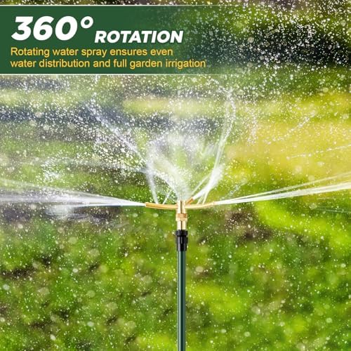 2 PCS 3-Arm Garden Sprinkler, Lawn Sprinkler with Adjustable Base - Image 2