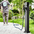 Stainless Steel Cylindrical Vertical Garden Water Column Freestanding Hose Stand with 15M High Pressure Water Pipe, Water Hydrant Decorative Water Feature Fountain,44in by Unknown