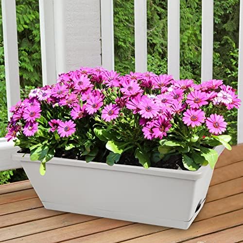 8pcs Window Box Planter,Rectangle Plastic Vegetable Flower Planters Boxes - Image 3