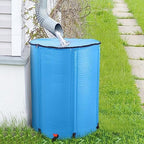 Collapsible Rain Barrel,Portable Water Storage Tank to Collect Rainwater from Gutter,Rainwater Collection System Downspout,Water Storage Tank Catcher Container with Filter Spigot(Blue,100 Gallon) by Ynredee