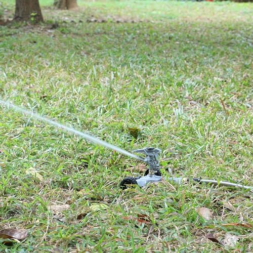 STYDDI Metal Pulsating Sprinkler on in-Series Metal Wheeled Base, Adjustable Circular Water Sprinkler for Medium to Large Circular Lawn, Yard, Garden and Large Areas, Coverage up to 6,360 Sq. ft - Image 4