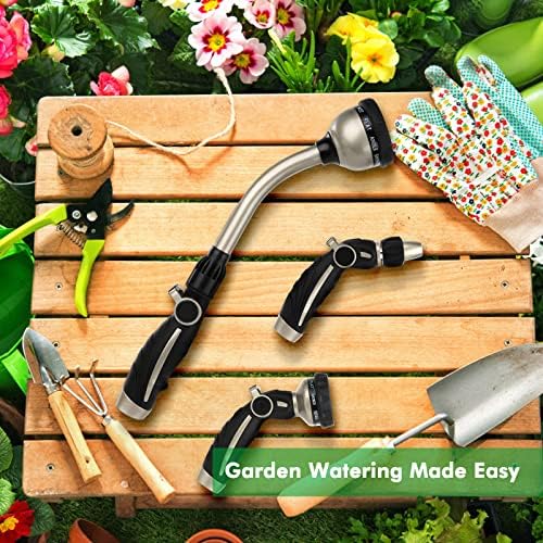 RESTMO Watering Wand Heavy Duty with 10 Spray Patterns, Heavy Duty Metal Water Hose Sprayer with 9 Spray Patterns, High Pressure | On/Off Valve, Ideal for Outdoor Lawn & Garden Watering, Car & Pet Was - Image 5