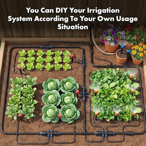 Drip Irrigation System 230FT Quick-Connect Drip Irrigation Kit with 1/4 inch 1/2 inch Irrigation Tubing Hose and Accessories for Lawn Raised Bed Greenhouse Plant Watering System - Image 7