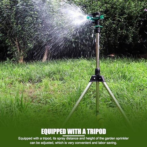 360 Degree Automatic Rotating Garden Water Impact Sprinkler G1/2, with Adjustable Tripod, Large Coverage Area, Auto Irrigation System for Plants Lawn Sprinkler - Image 5